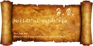 Hollósi Valéria névjegykártya